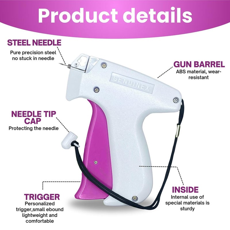 GENUINEX Stitch Gun for Clothes – A Complete Kit with 3000 Fasteners, 2 Needles & EVA Carrying Case. Handheld Tagging Gun for Clothing & Fabric-Friendly Stitchy Stitch Gun for Hemming, Quilting & Quick Repairs - Image 3